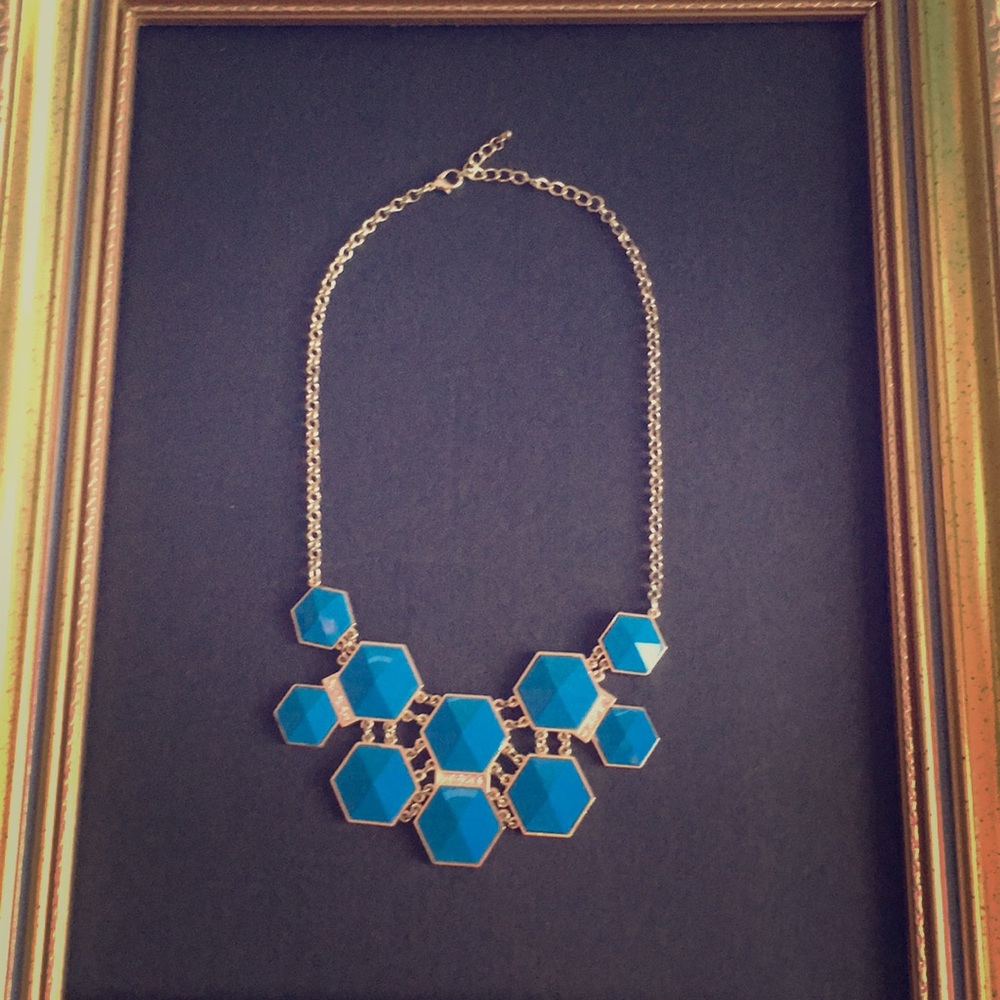 Blue gemstone statement necklace